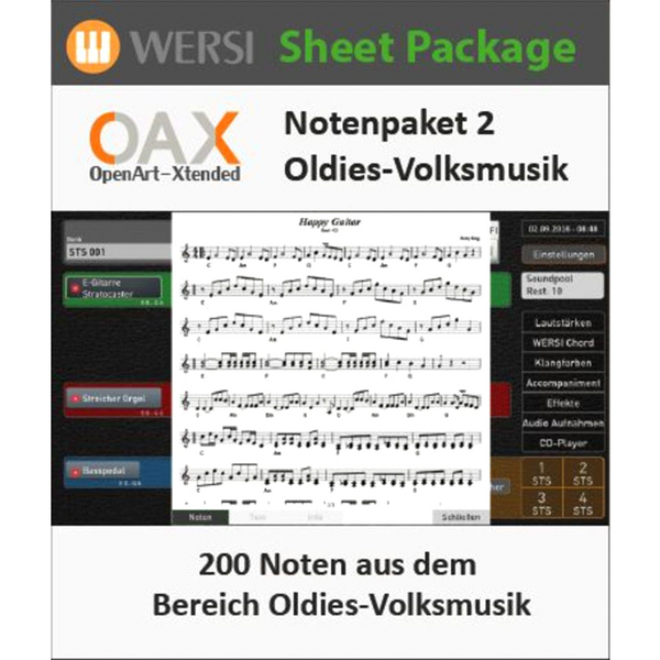 Wersi SONIC OAX Sheet Music 2 - German Oldies and Folkmusic